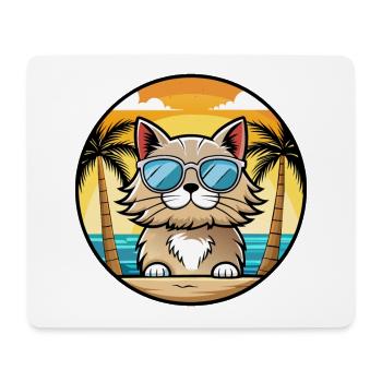 Selkirk Rex Katzenrasse Cartoon Sonnenbrille Strand - Mousepad (Querformat) - Weiß - Vorne