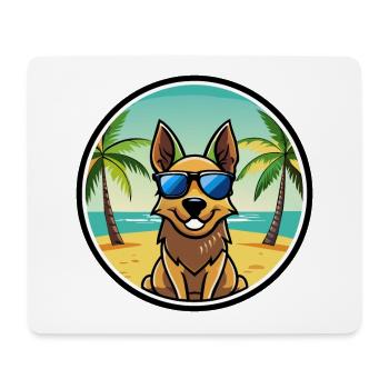 Australian Cattle Dog Rasse Cartoon Sonnenbrille Strand - Mousepad (Querformat) - Weiß - Vorne