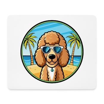 Poodle Dog Breed Cartoon Sunglasses Beach - Mouse Pad (horizontal) - white - Front