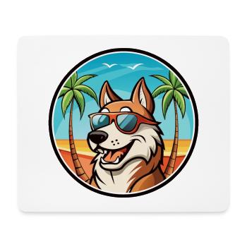 Russian Hound Dog Breed Cartoon Sunglasses Beach - Mouse Pad (horizontal) - white - Front