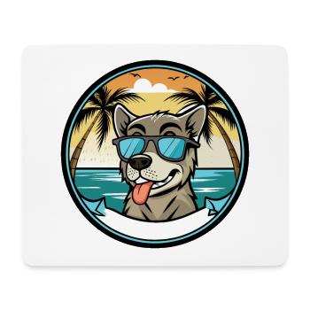 Stephens Cur Dog Breed Cartoon Sunglasses Beach - Mouse Pad (horizontal) - white - Front