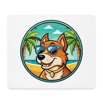 Taigan Dog Breed Cartoon Sunglasses Beach - Mouse Pad (horizontal) - white - Front
