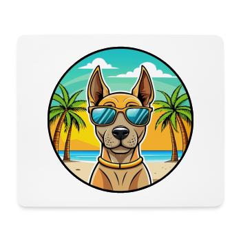 Thai Ridgeback Chien Race Dessin Animé Lunettes De Soleil Plage - Tapis de souris (format paysage) - blanc - Devant