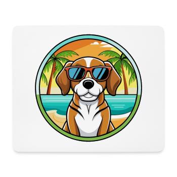 Beagle Harrier Hunderasse Cartoon Sonnenbrille Strand - Mousepad (Querformat) - Weiß - Vorne