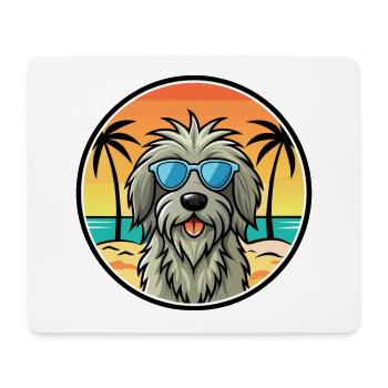 Bergamasco Shepherd Dog Breed Cartoon Sunglasses - Mouse Pad (horizontal) - white - Front
