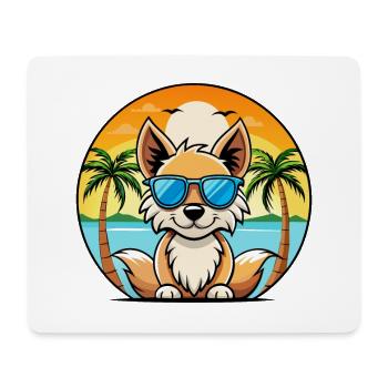 Lunettes de soleil de dessin animé de race de chien Spitz indien plage - Tapis de souris (format paysage) - blanc - Devant