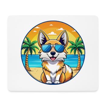 Icelandic Sheepdog Breed Cartoon Sunglasses Beach - Mouse Pad (horizontal) - white - Front