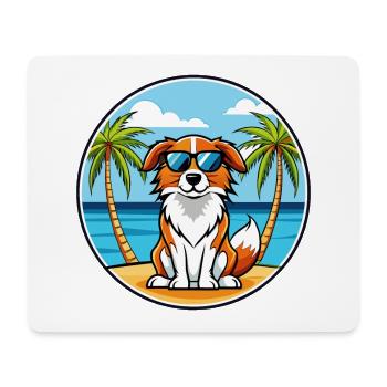 Nederlandse Kooikerhondje Race de chien Cartoon Beach - Tapis de souris (format paysage) - blanc - Devant