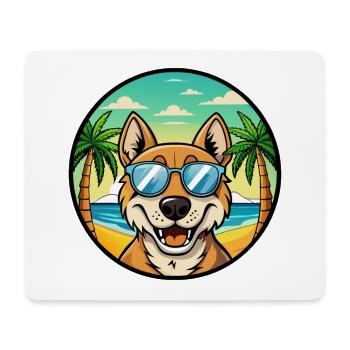 Russian Hound Dog Breed Cartoon Sunglasses Beach - Mouse Pad (horizontal) - white - Front