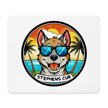 Stephens Cur Dog Breed Cartoon Sunglasses Beach - Mouse Pad (horizontal) - white - Front