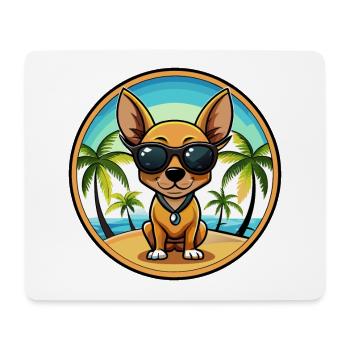 Lunettes de soleil de dessin animé Russian Toy Terrier Dog Breed - Tapis de souris (format paysage) - blanc - Devant