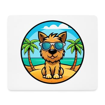 Tenterfield Terrier Hunderasse Cartoon Sonnenbrille - Mousepad (Querformat) - Weiß - Vorne