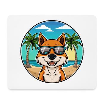 Taigan Kyrgyz Taighany Dog Breed Cartoon Beach - Mouse Pad (horizontal) - white - Front