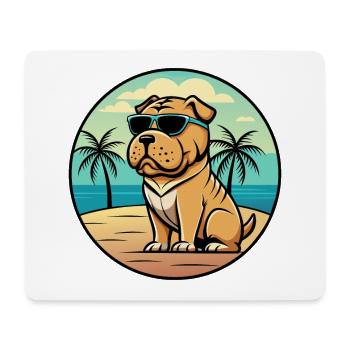 Shar Pei Dog Breed Cartoon Sunglasses Beach - Mouse Pad (horizontal) - white - Front