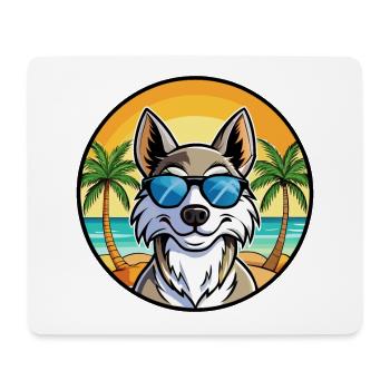 Tamaskan Dog Breed Cartoon Sunglasses Beach - Mouse Pad (horizontal) - white - Front