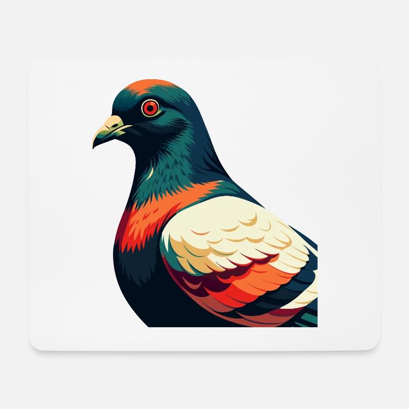 Taube Cartoon Figur Buntes Haustier Tier - Mousepad (Querformat) - Weiß