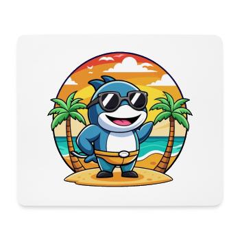 Lunettes de soleil de plage d’été de dessin animé drôle d’Orca - Tapis de souris (format paysage) - blanc - Devant
