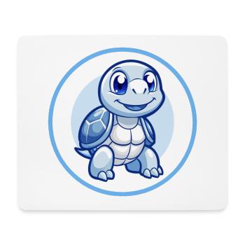 Schildkröte Blau Kawaii Cartoon Figur Clipart Haustier - Mousepad (Querformat) - Weiß - Vorne