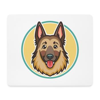 Chien de berger belge, race de chien, dessin animé kawaii clipart - Tapis de souris (format paysage) - blanc - Devant