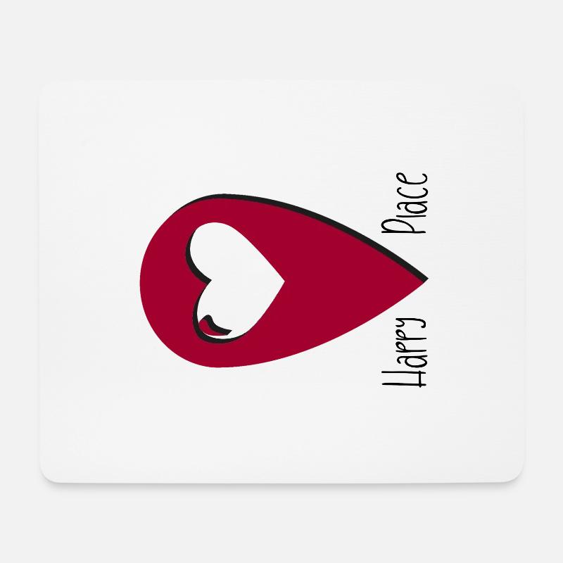Location Herz "Happy Place" - Mouse Pad (horizontal) - white