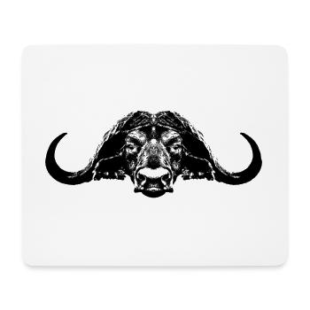 Buffalo / Buffle du Cap / Taureau - Tapis de souris (format paysage) - blanc - Devant
