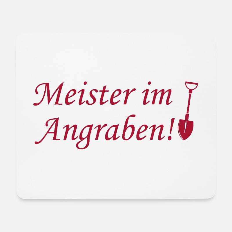 Meister im Angraben - Mousepad (Querformat) - Weiß