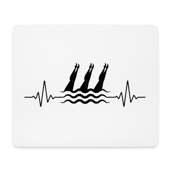 Synchro Swim Synchronschwimmen Herzschlag lustig - Mousepad (Querformat) - Weiß - Vorne