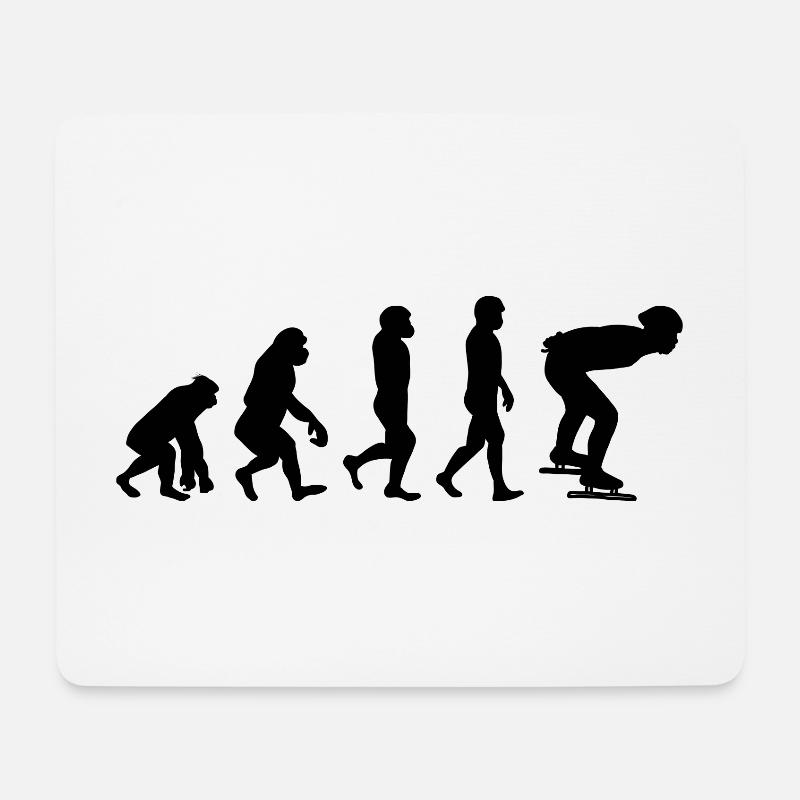 Eisschnelllauf Eisschnelllauf Schlittschuhlauf Evolution - Mousepad (Querformat) - Weiß