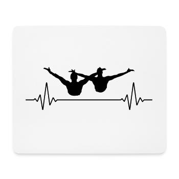 Synchro Schwimmen Synchronschwimmen Herzschlag - Mousepad (Querformat) - Weiß - Vorne