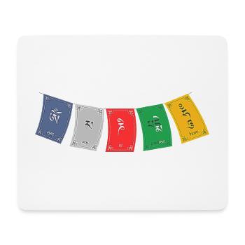 OM MA NI PADME HUM - Prayer Flags 5 - Mousepad (Querformat) - Weiß - Vorne