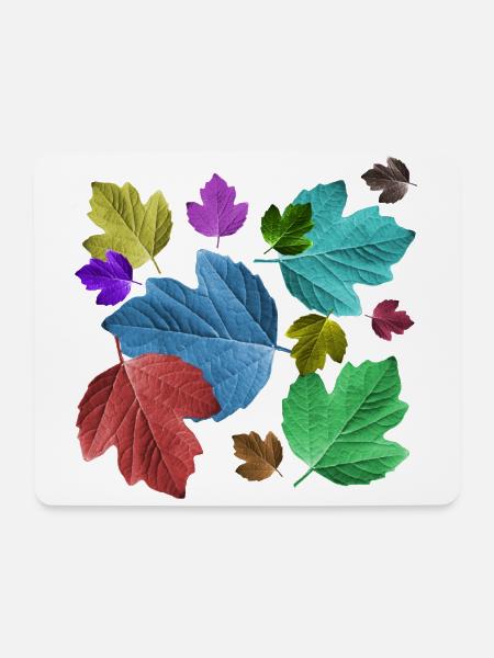 Blätter, bunt, Laub, Herbst, Baum, Blatt, Bäume - Mousepad (Querformat) - Weiß