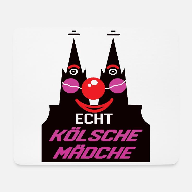 Kölner Karneval Alaaf Echt koelsche Maedche - Mousepad (Querformat) - Weiß