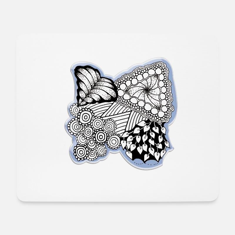 Zentangle Flower patterncontest - Mousepad (Querformat) - Weiß