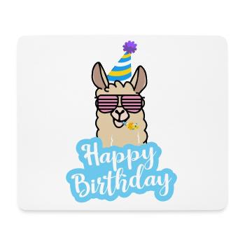 Happy Birthday Alpaka - Mousepad (Querformat) - Weiß - Vorne