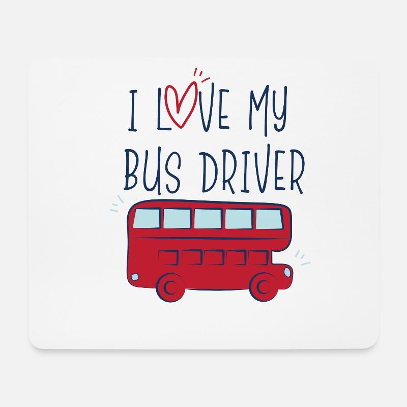 Liebe meinen Busfahrer Doppeldecker Geschenk - Mousepad (Querformat) - Weiß