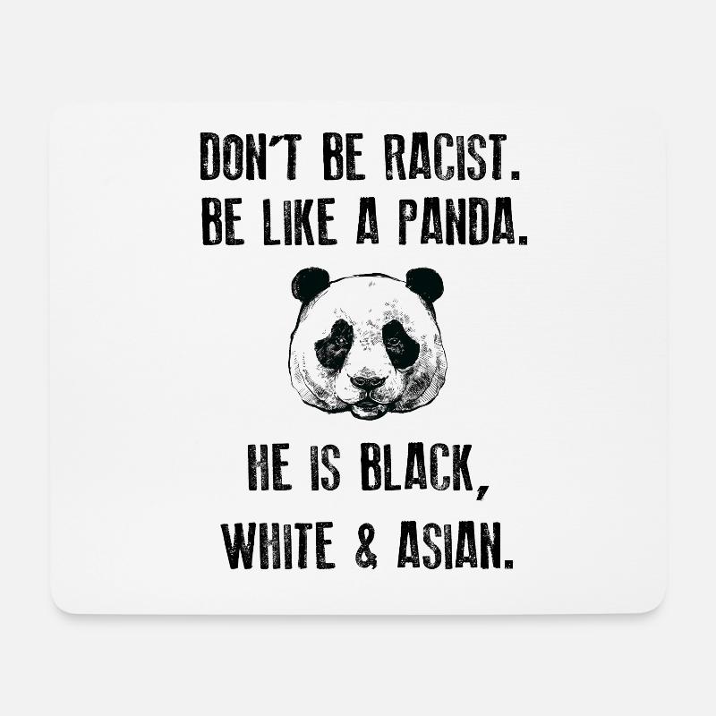 Rassismus Panda Schwarz Weiß Asiatisch - Mousepad (Querformat) - Weiß