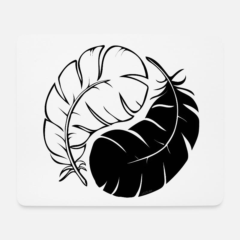 Two Feathers - Mousepad (Querformat) - Weiß