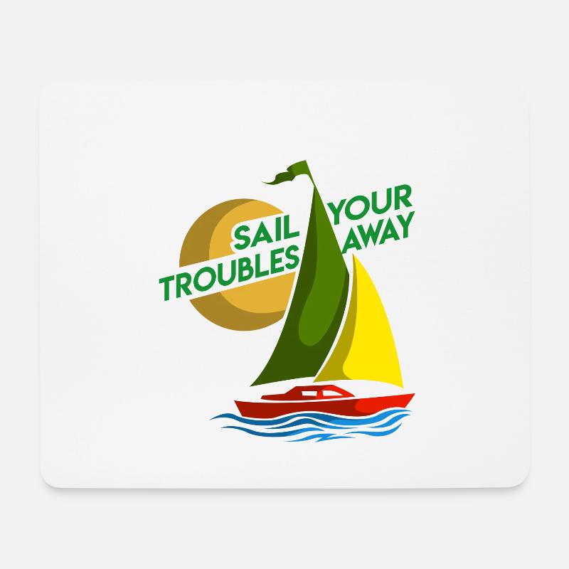 Segel mit Sorgen davon - Mousepad (Querformat) - Weiß