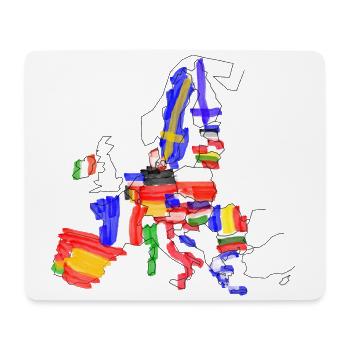 Union européenne avec des drapeaux sur la carte - Tapis de souris (format paysage) - blanc - Devant