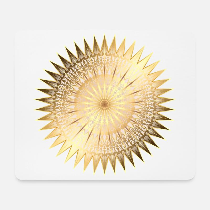 Gold Mandala - Mousepad (Querformat) - Weiß