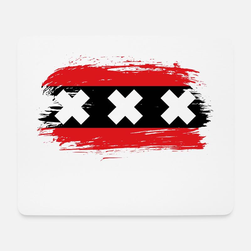 Amsterdam Flagge - Mousepad (Querformat) - Weiß