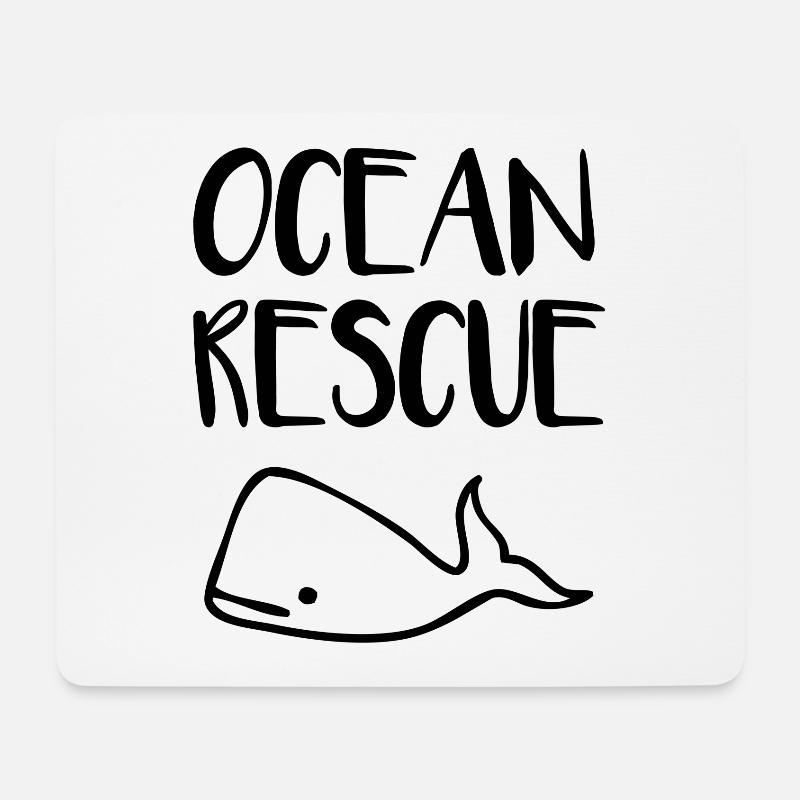 Ocean Rescue! Save the oceans! - Mouse Pad (horizontal) - white