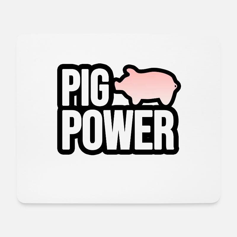 Pig Power - Schwein - Mouse Pad (horizontal) - white