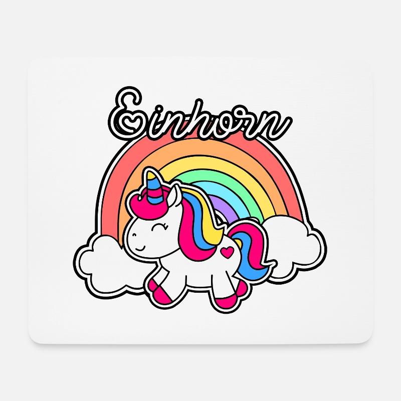 Einhorn mit Regenbogen - Mousepad (Querformat) - Weiß