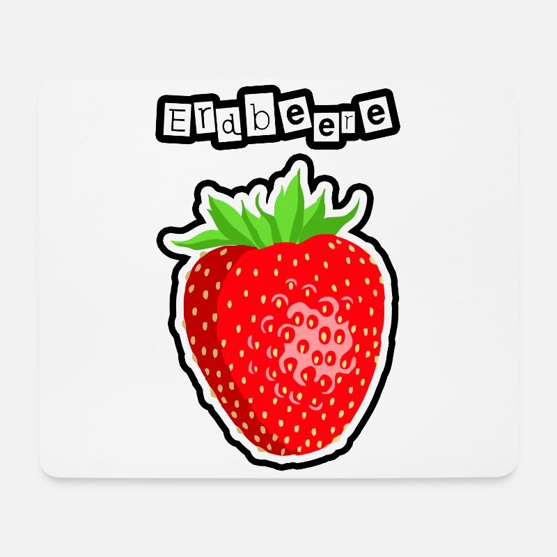 Rote Erdbeere - Mousepad (Querformat) - Weiß