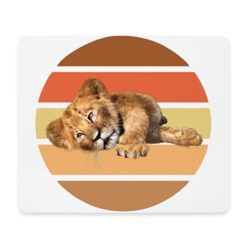 Lion lying, Vintage - Mouse Pad (horizontal) - white - Front