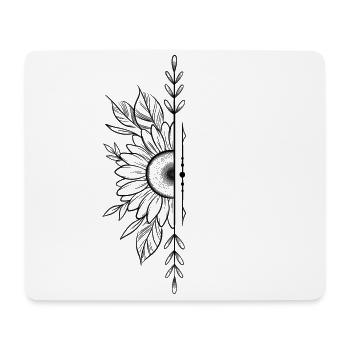 Blumenblume dotwork - Mousepad (Querformat) - Weiß - Vorne