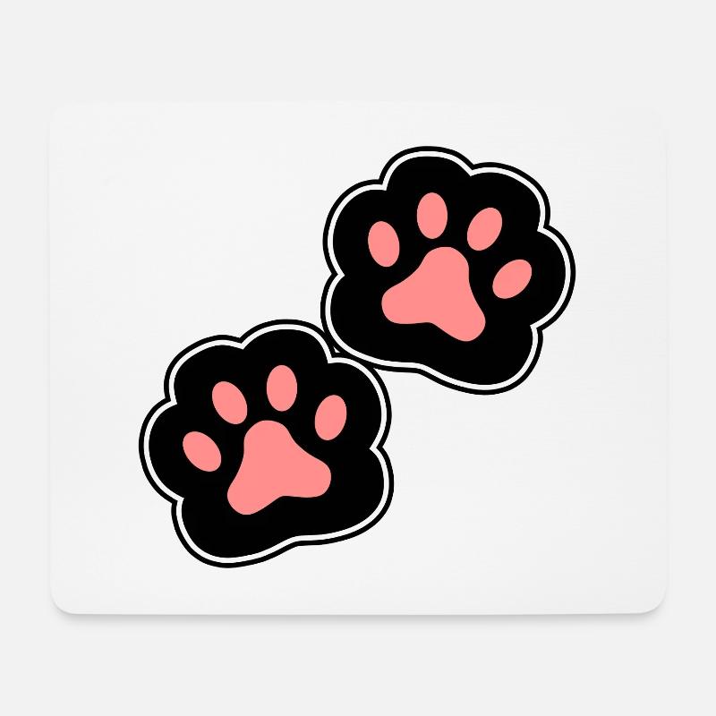 Pfoten Katze Hund - Mousepad (Querformat) - Weiß