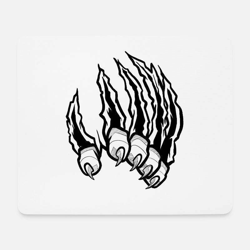 Tigerkrallen - schwarz-weiß - Mousepad (Querformat) - Weiß