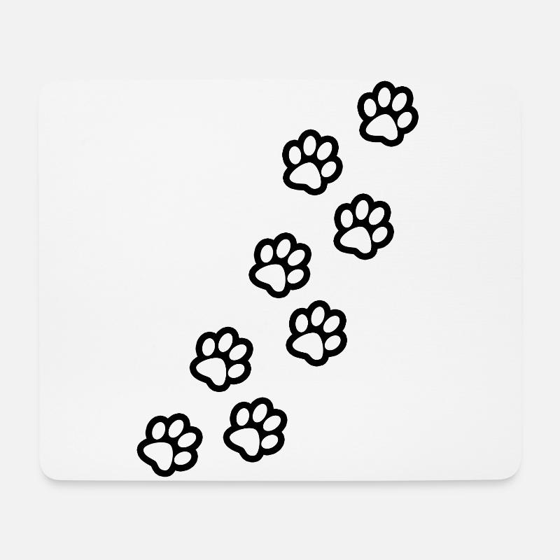 Pfoten von Hund und Katze - Mousepad (Querformat) - Weiß